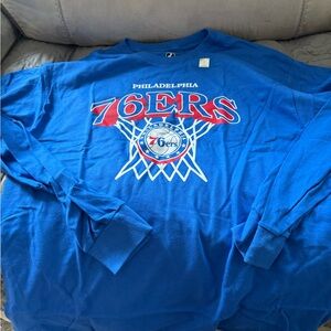 NBA Philadelphia 76ERS Long Sleeve Tee - Blue & Red